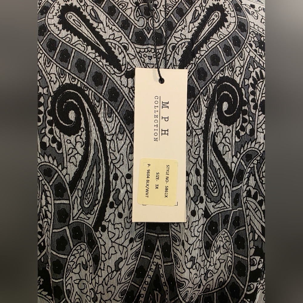 NWT 3X Kaftan Style Knee-Length Dress - Picture 4 of 8